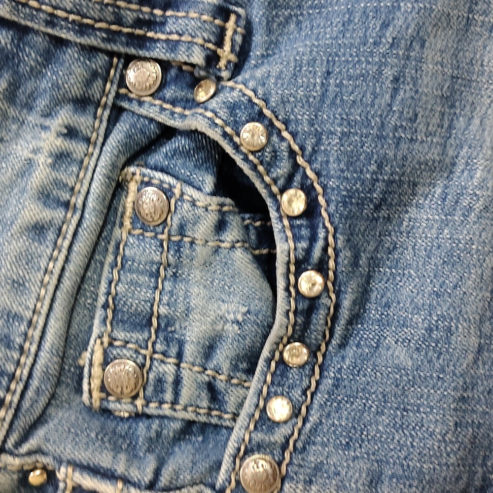 Trinity Ranch Light Blue Jeans With Bling - Picture 8 of 14